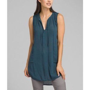 Prana Natassa Crinkled Sleeveless Tunic Blue XS
